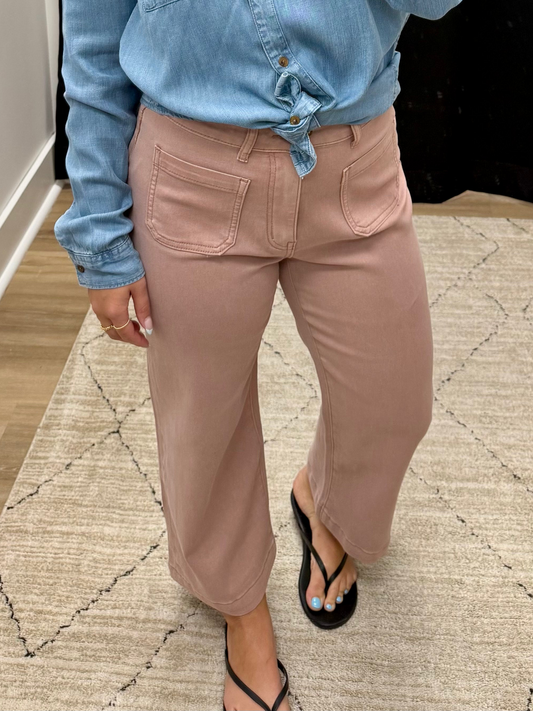 THE SOPHIA WIDE PANTS - dusty mauve