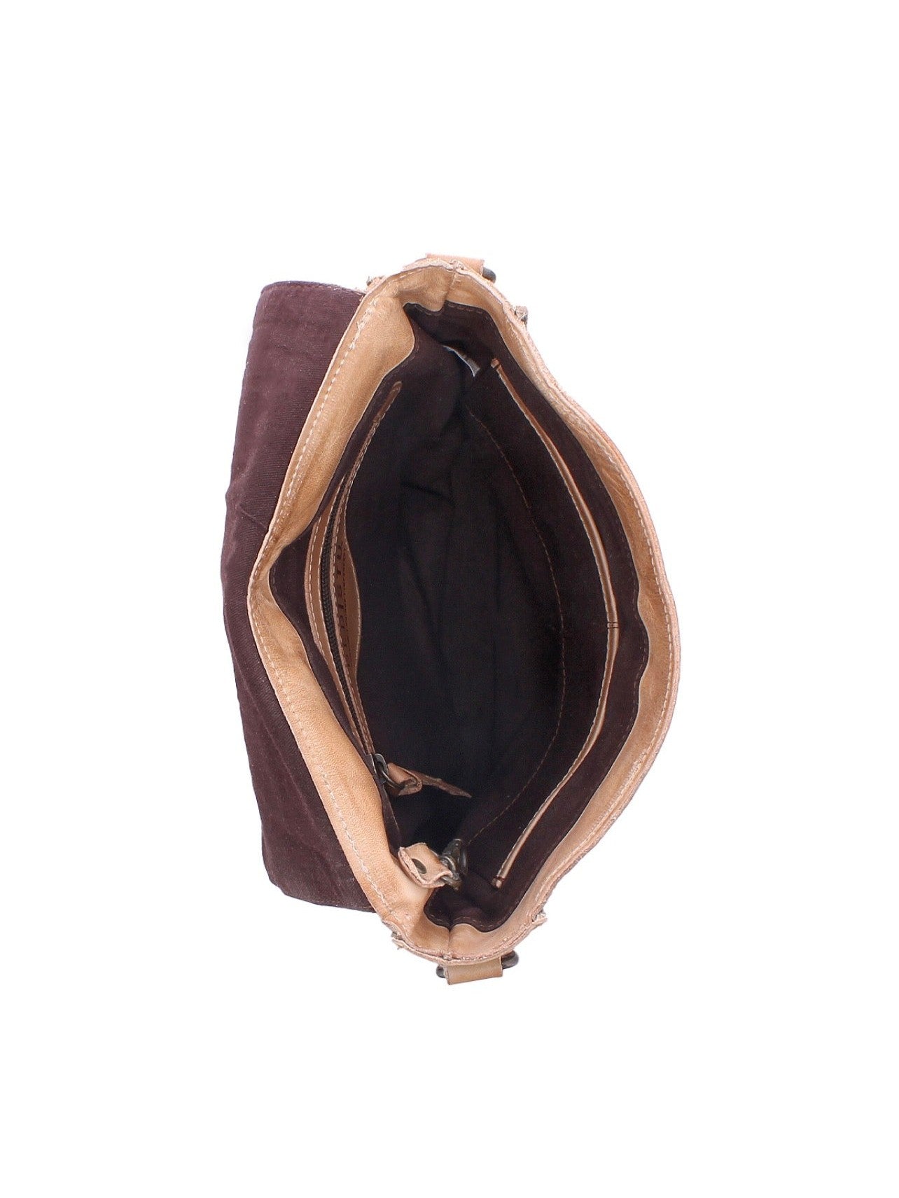 BEDSTU VENICE BEACH LEATHER FLAP CROSSBODY PURSE - taupe oats rustic
