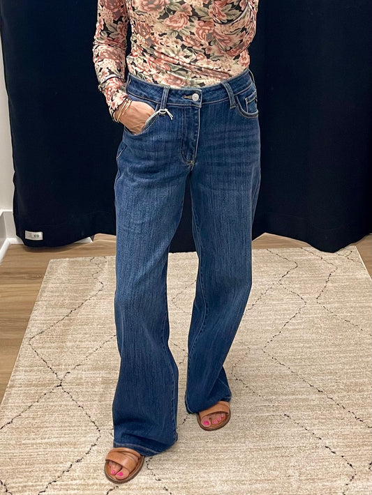 THE ALICIA DARK WIDE LEG DENIM