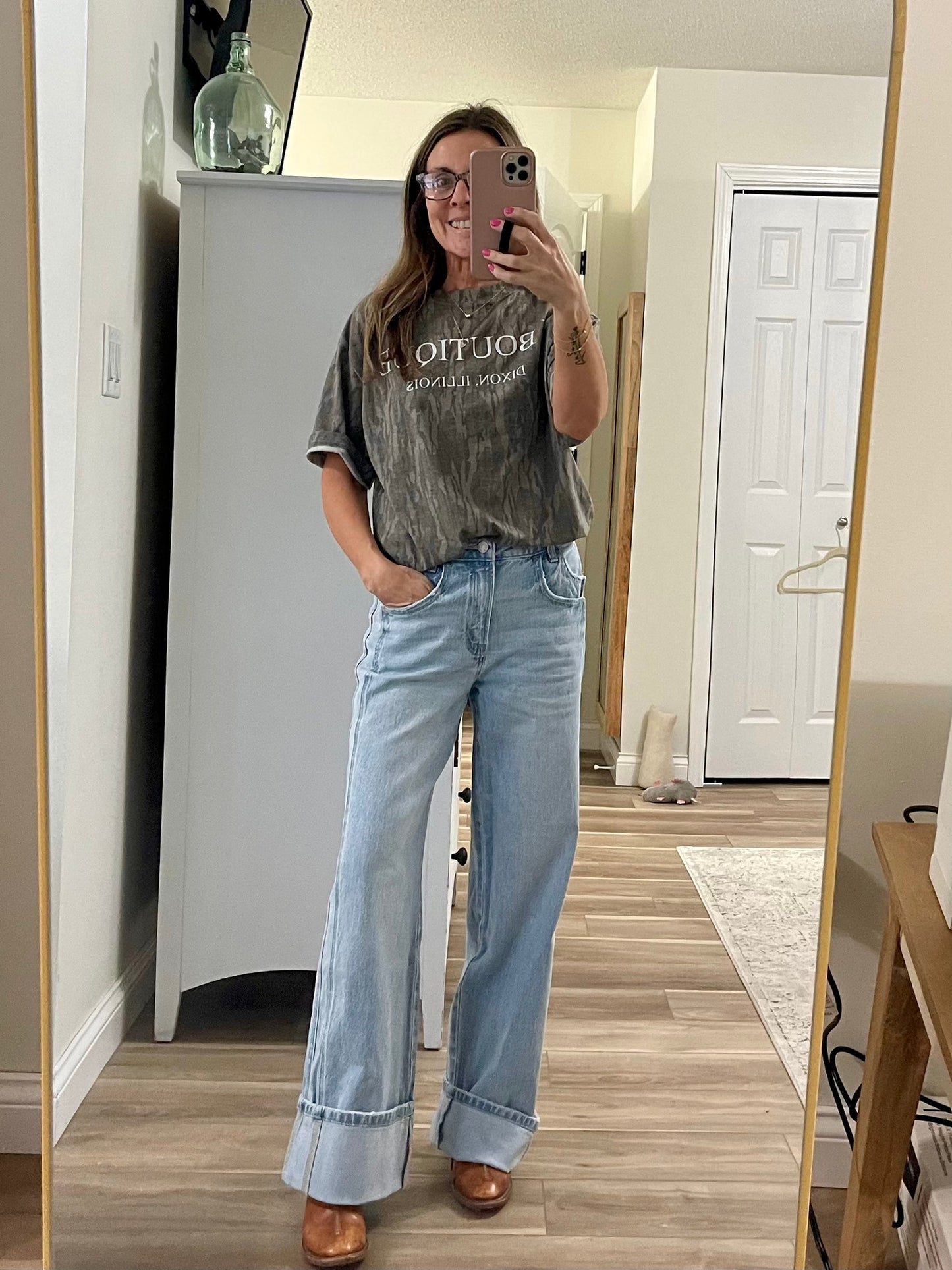 THE KRIS BAGGY WIDE LEG HI RISE DENIM
