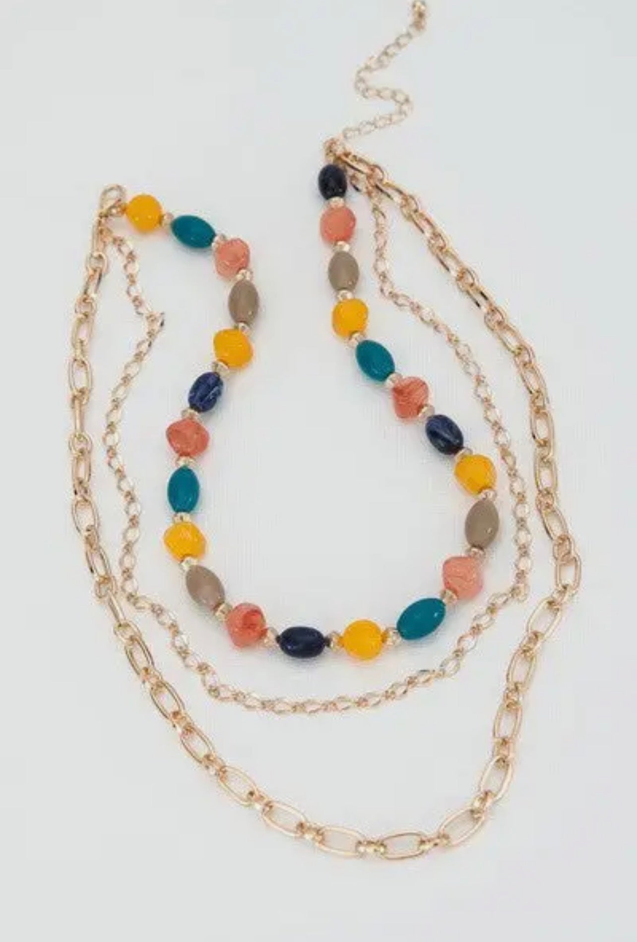 GOLD & BEAD LAYERED NECKLACE