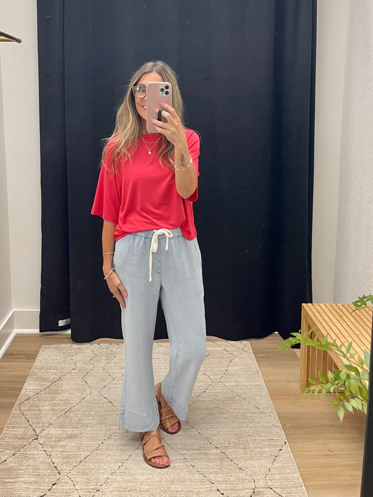 THE ASTRIA CROPPED DENIM PANTS - lt blue denim