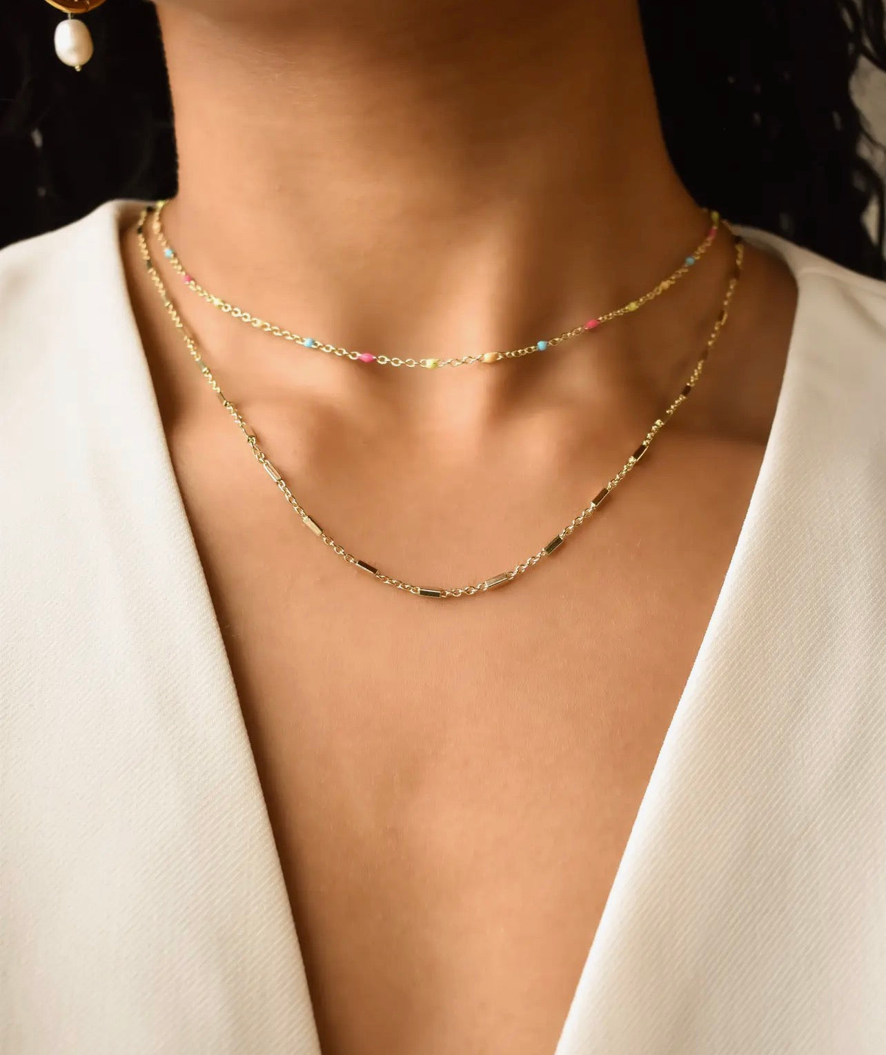 THE CONFETTI THREADER CHAIN - gold