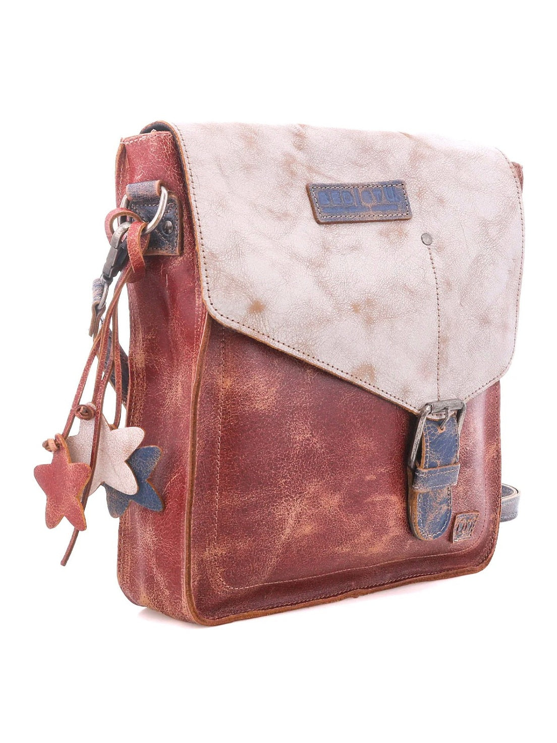 BEDSTU VENICE BEACH LEATHER FLAP CROSSBODY PURSE - americana rustic