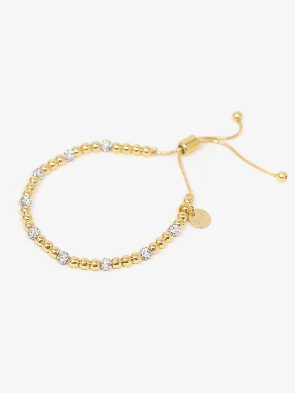 ADJUSTABLE 3MM BEAD BRACELET - gold