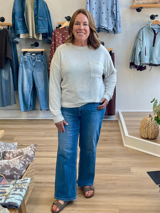 THE SUTTER PERFECT BASIC TOP - Heather grey