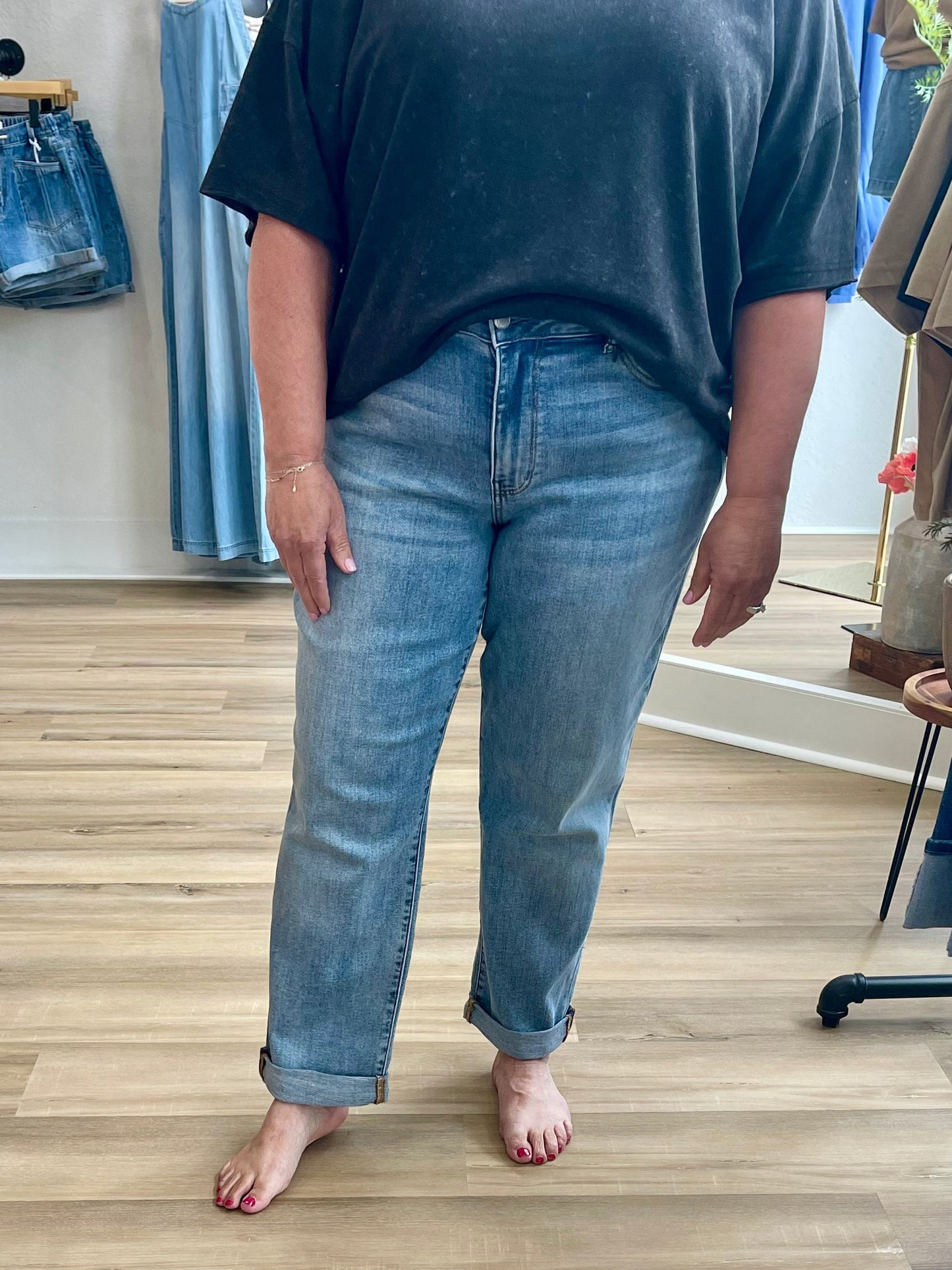 THE JOSIE MID RISE BOYFRIEND DENIM - plus