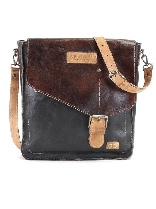 BEDSTU VENICE BEACH LEATHER FLAP CROSSBODY PURSE - Java rustic