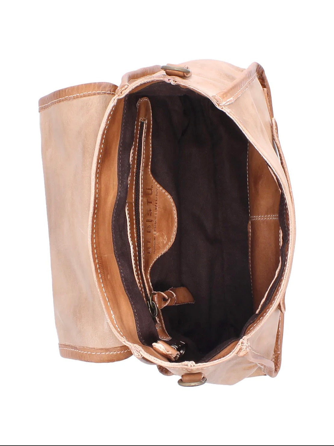 BEDSTU CERMONIOUS FLAP CLOSE CROSSBODY BAG - oats tan rustic