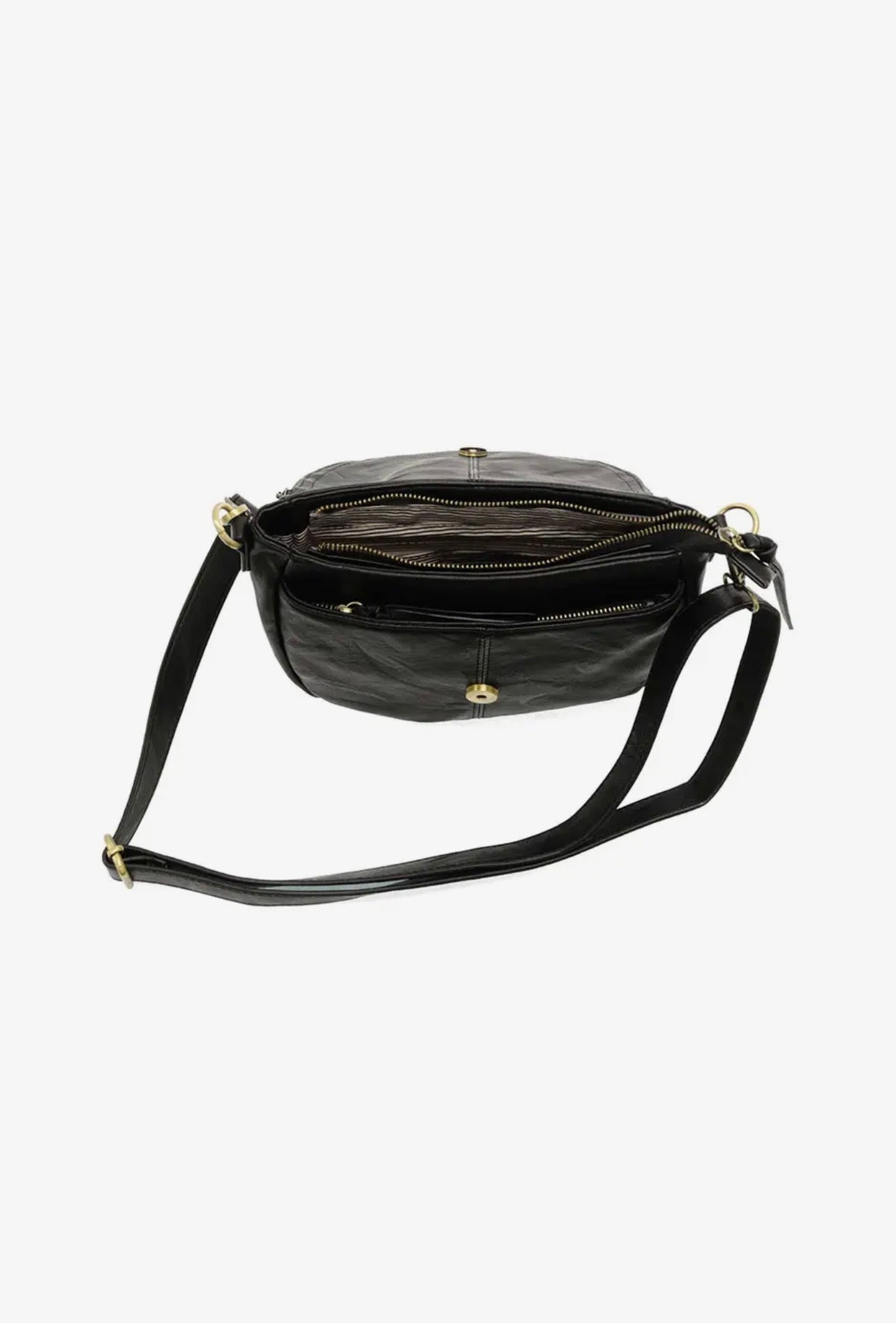 THE HELENE SMALL SADDLE CROSSBODY - black