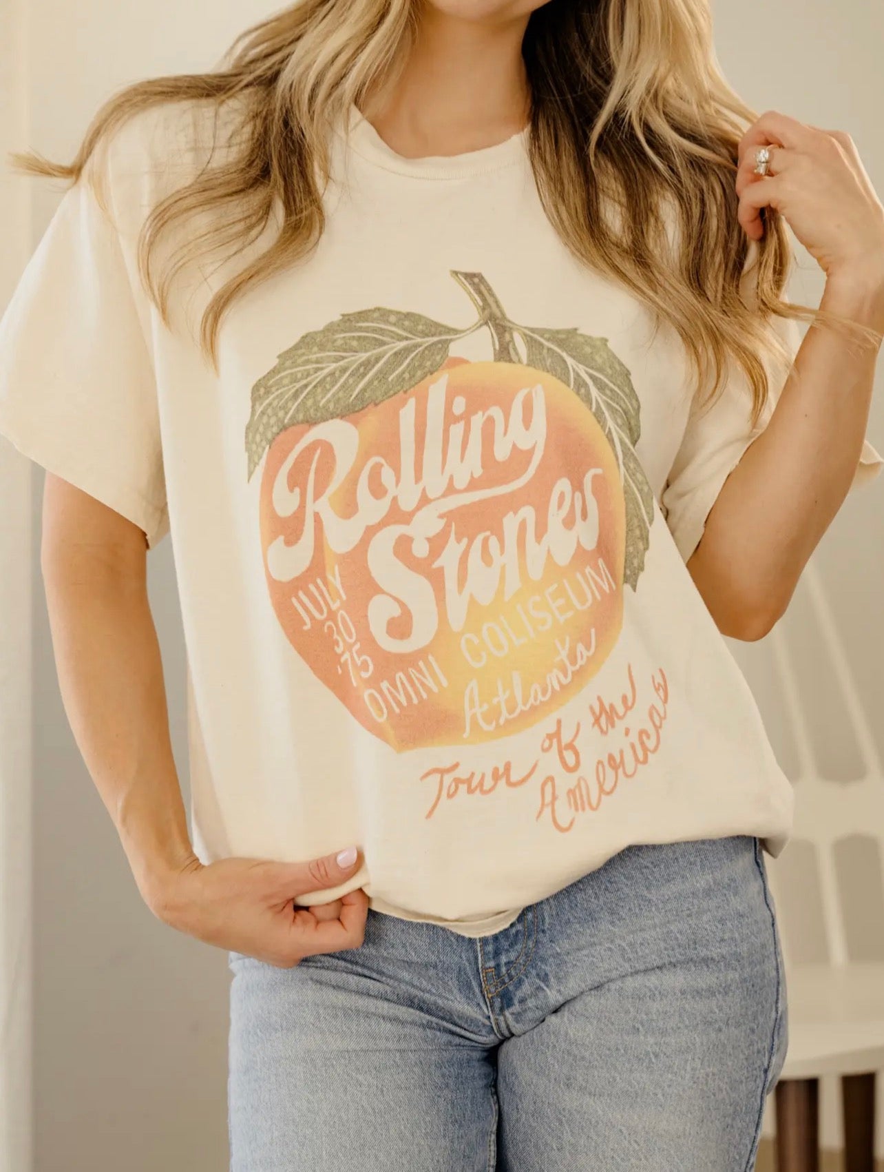 LIVY LU ROLLING STONES THRIFTED GRAPHIC TEE