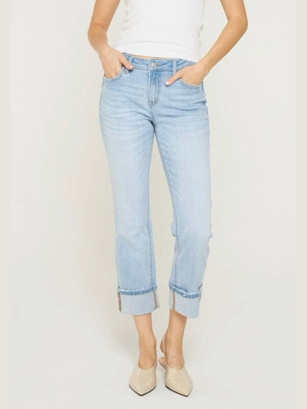 THE LYNNLEE MID RISE STRAIGHT LEG - lt wash