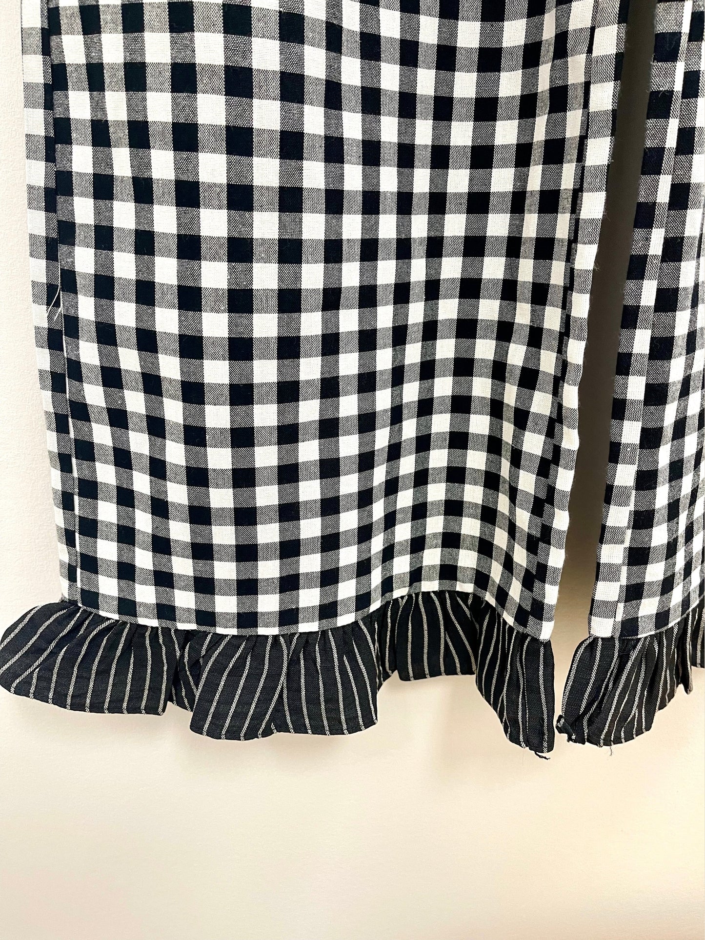THE CARLIE GINGHAM/STRIPE CONTRAST RUFFLE PANT