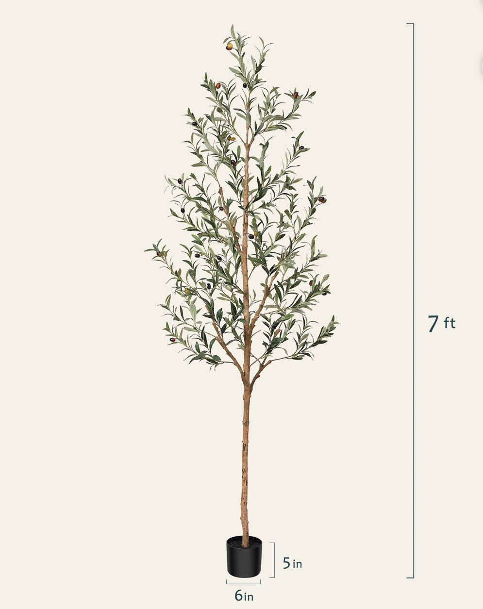7ft FAUX OLIVE TREE