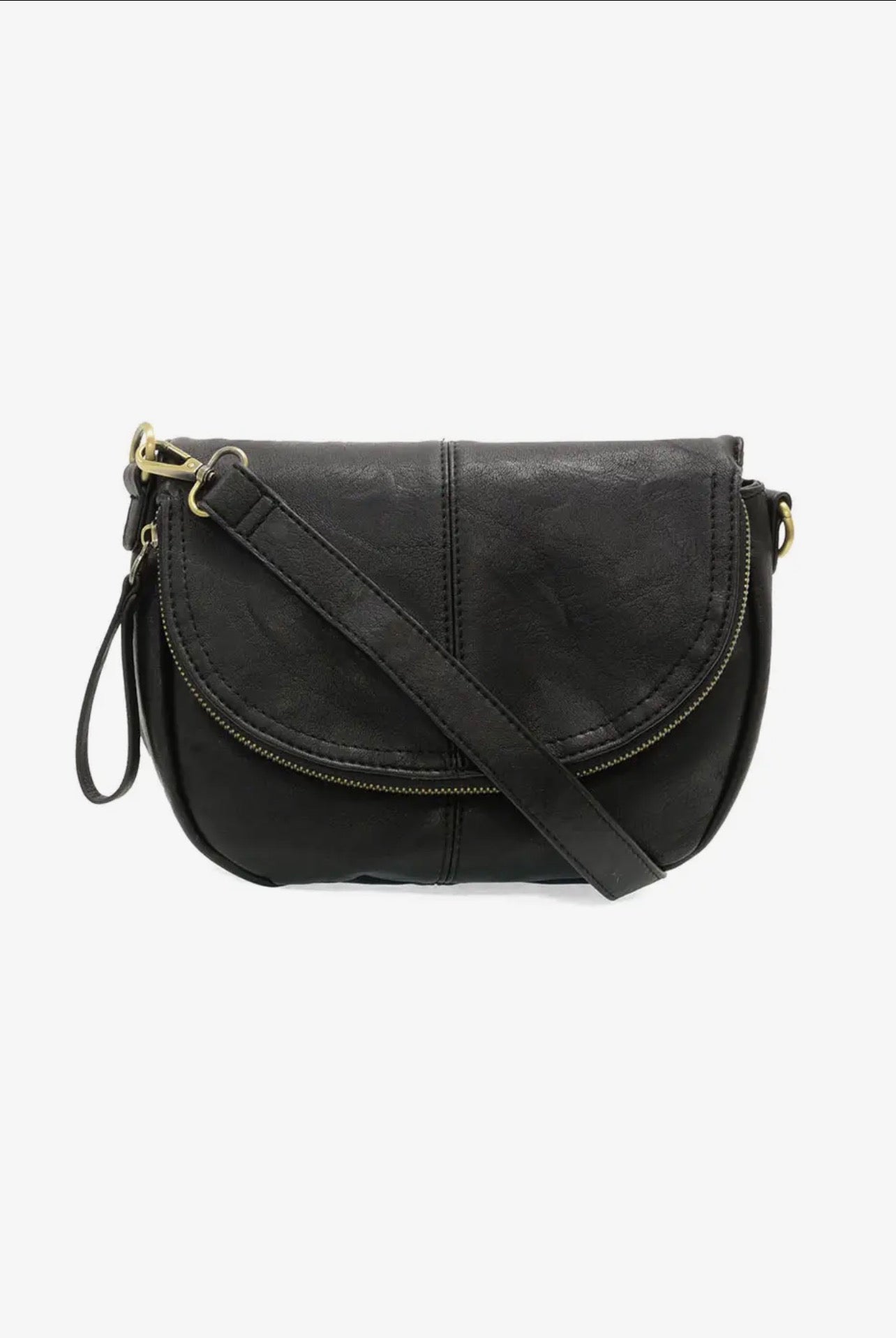 THE HELENE SMALL SADDLE CROSSBODY - black