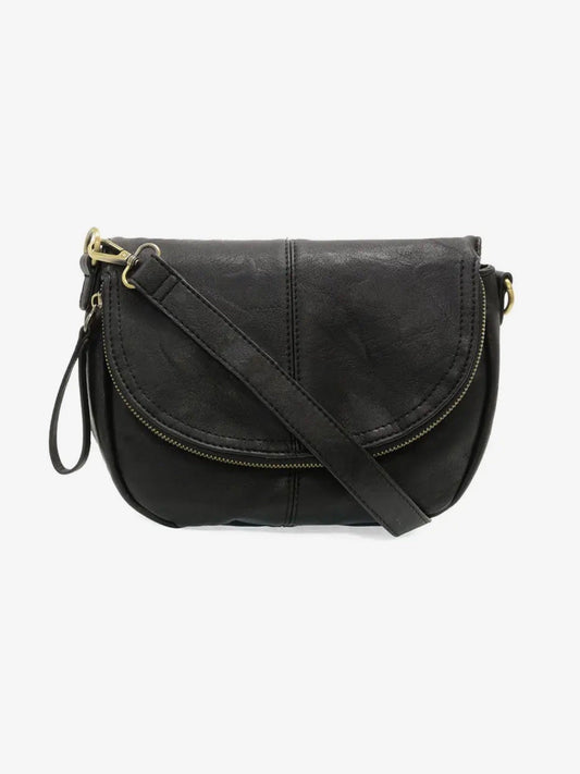 THE HELENE SMALL SADDLE CROSSBODY - black