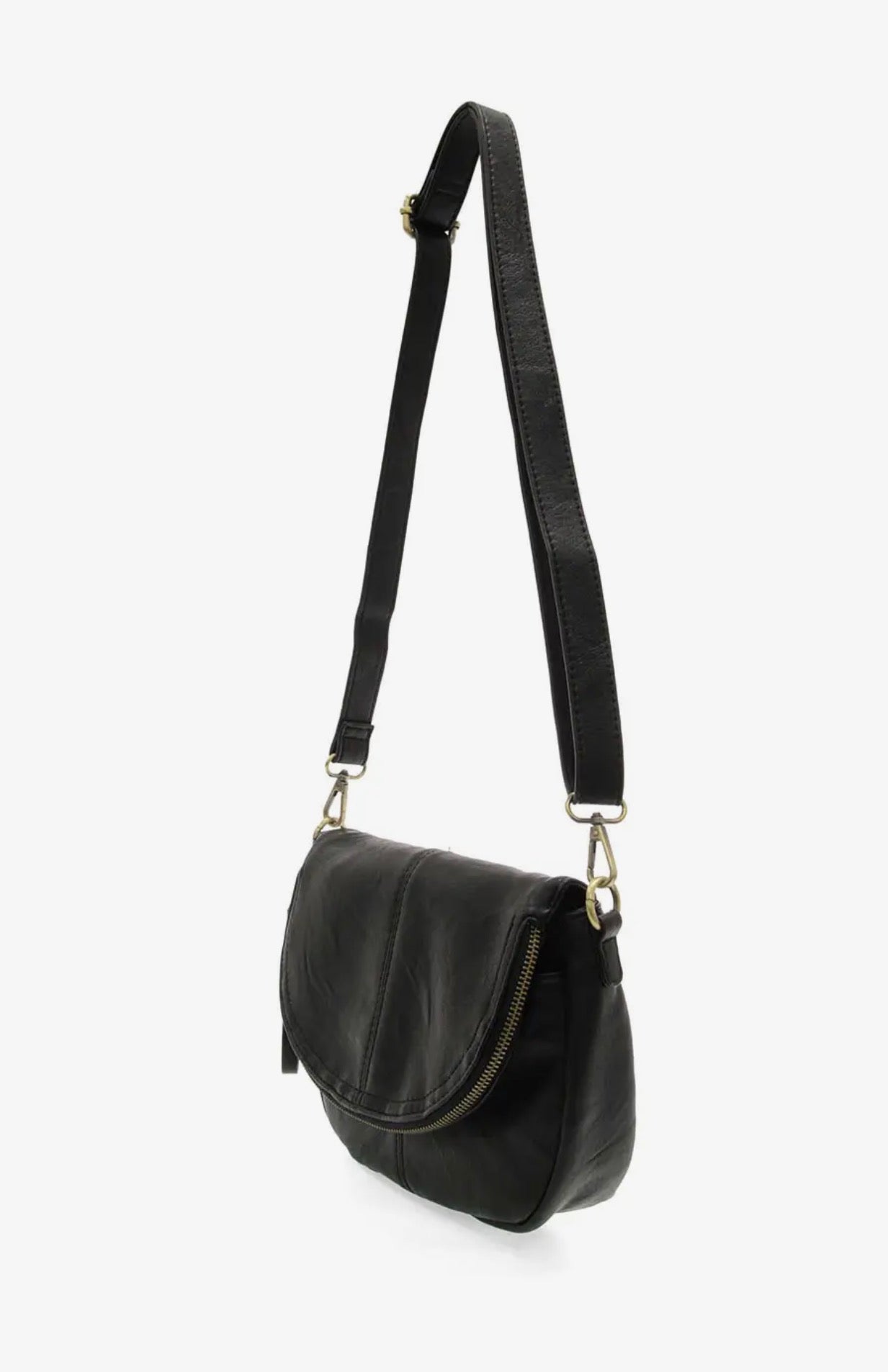 THE HELENE SMALL SADDLE CROSSBODY - black