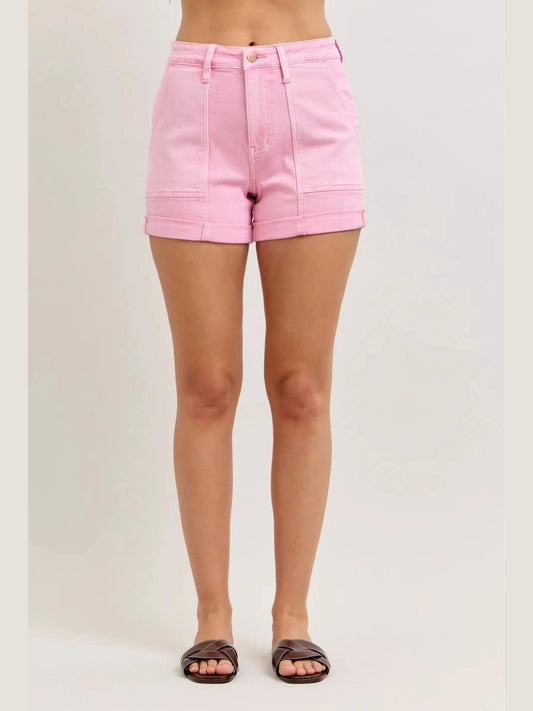 THE AURORA WEEKENDER DOUBLE CUFF SHORTS - pink