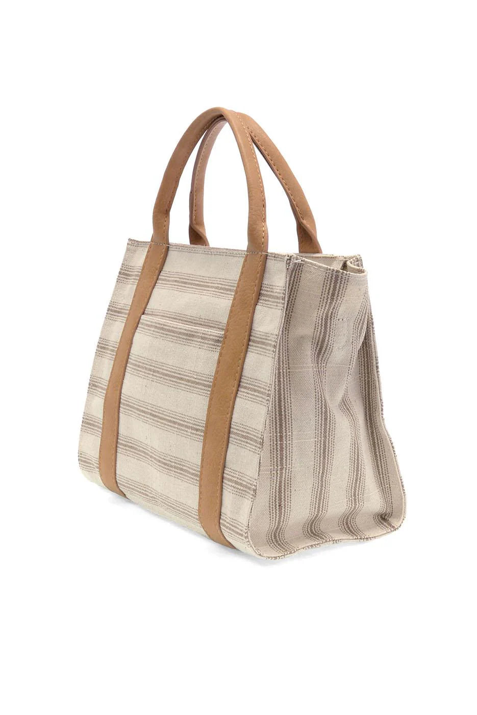 PENCIL STRIPE MEDIUM CANVAS TOTE PURSE - grey