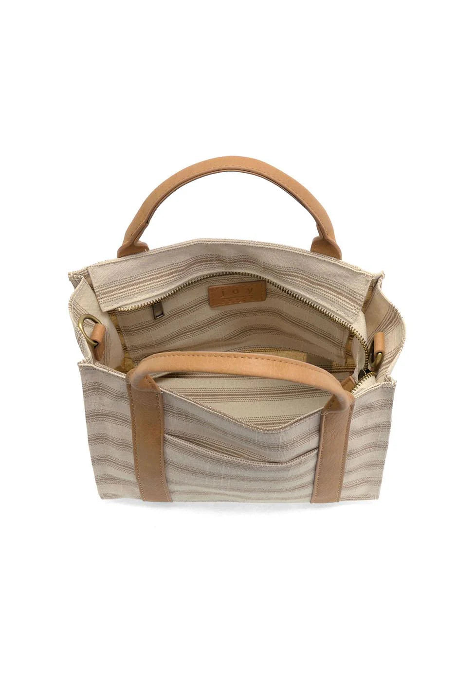 PENCIL STRIPE MEDIUM CANVAS TOTE PURSE - grey