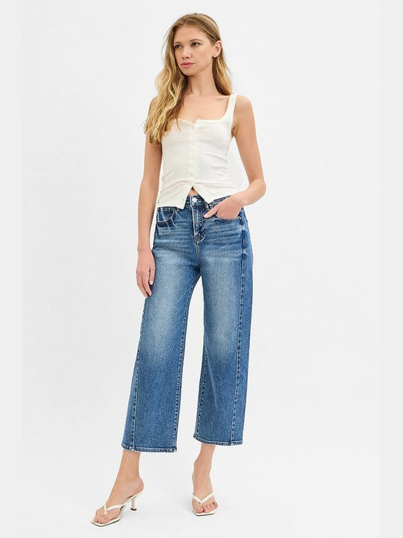 THE JAYLEN MEDIUM WASH BARREL DENIM