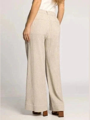 THE MAIA STRIPED COTTON PANT - tan
