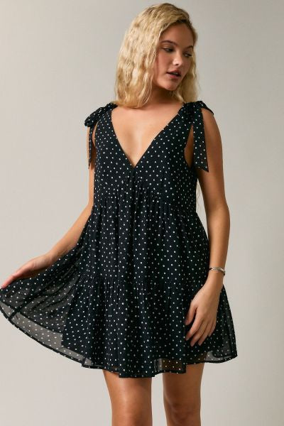 THE TIFF FLOWY POLKA DOT DRESS