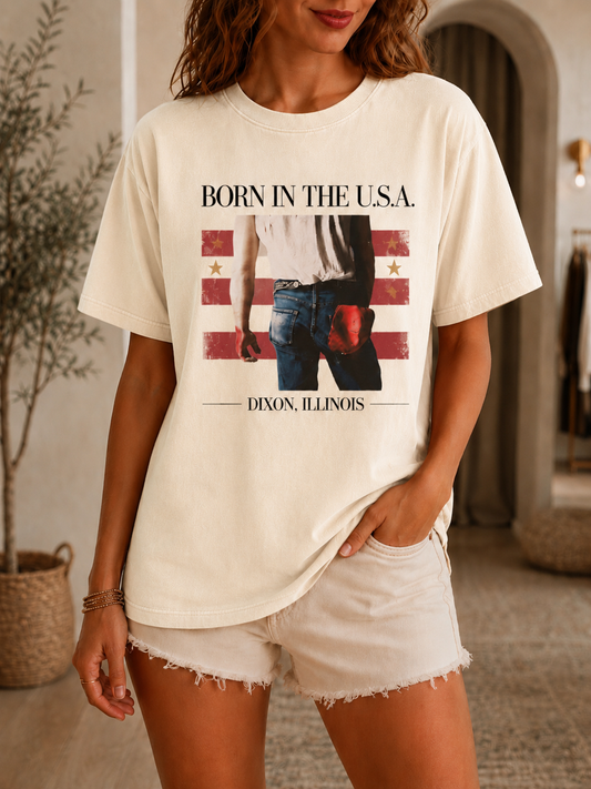 PREORDER BORN USA GRAPHIC TEE - ivory