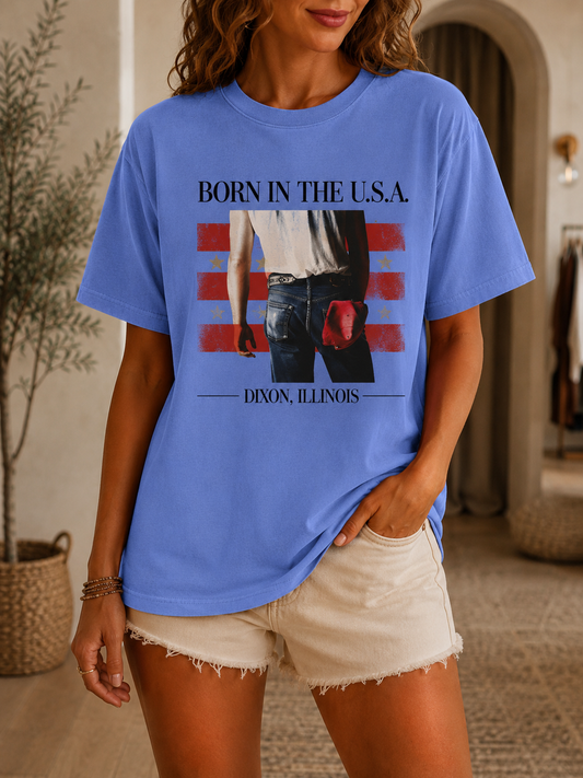 PREORDER BORN USA GRAPHIC TEE - blue