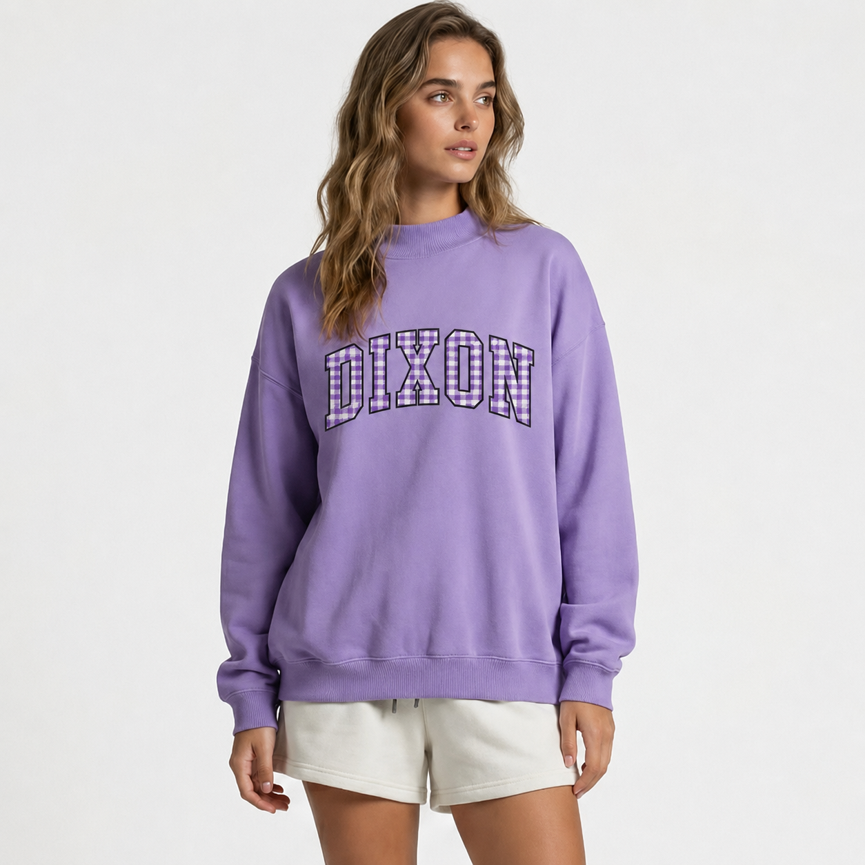 PREORDER DIXON EMBROIDERED PLAID MOCKNECK SWEATSHIRT