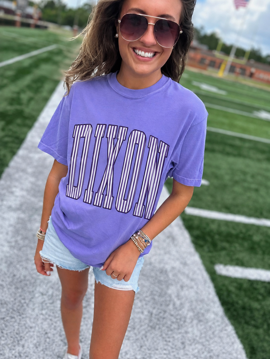 PREORDER DIXON STRIPES GRAPHIC TEE - violet