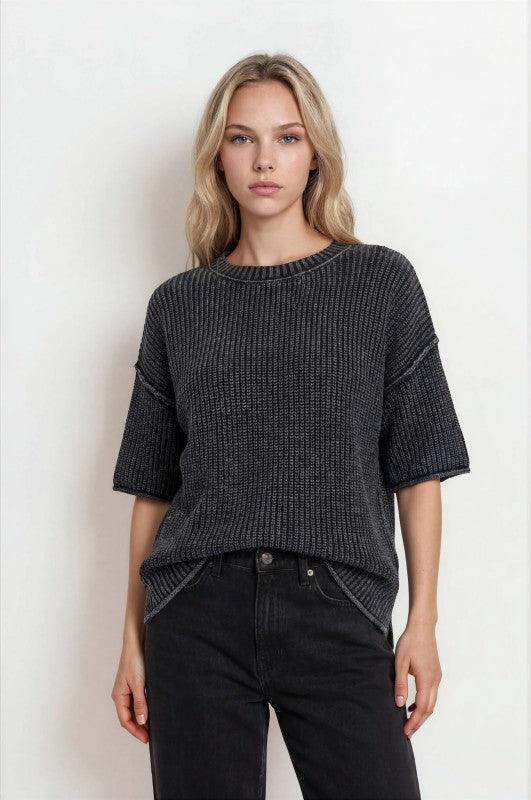 THE NATALIE MINERAL WASHED SWEATER - 2 colors
