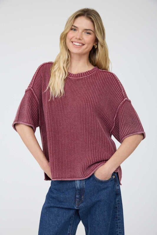 THE NATALIE MINERAL WASHED SWEATER - 2 colors