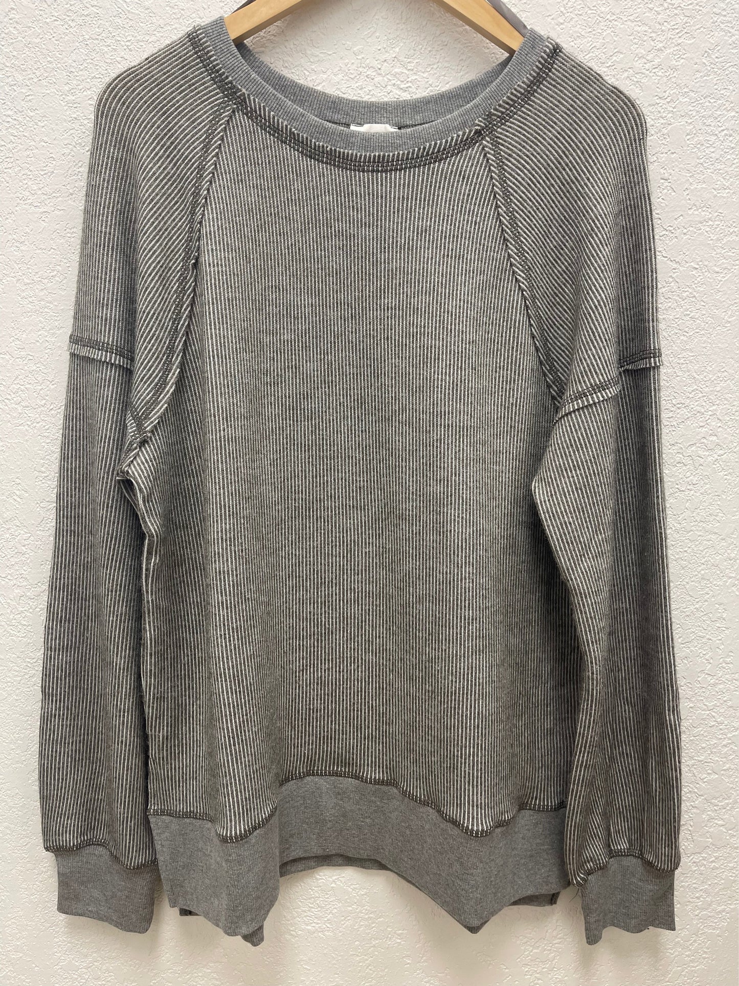 THE OAKLEY SOFT STRIPED SWEATSHIRT - grey