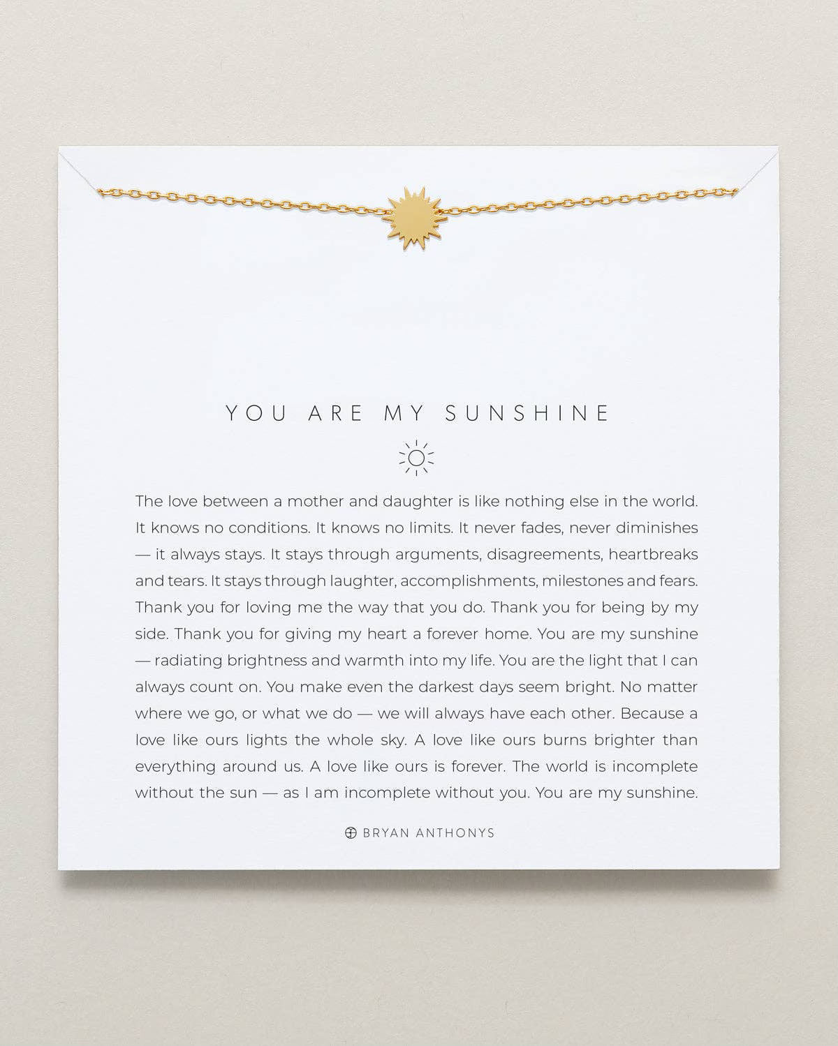 BRYAN ANTHONYS YOU ARE MY SUNSHINE NECKLACE- 2 finishes