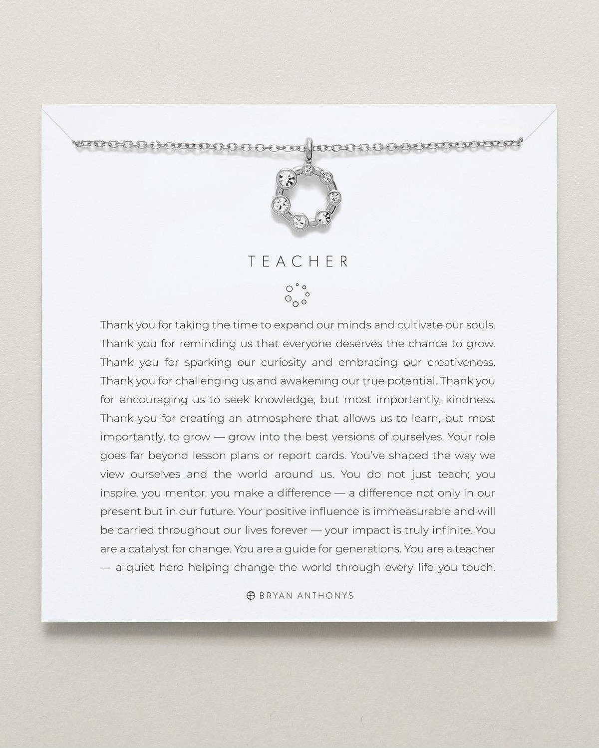 BRYAN ANTHONYS TEACHER NECKLACE- 2 finishes