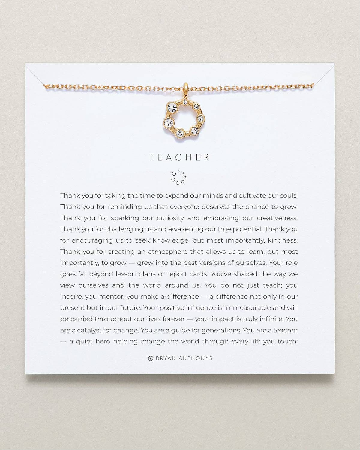BRYAN ANTHONYS TEACHER NECKLACE- 2 finishes