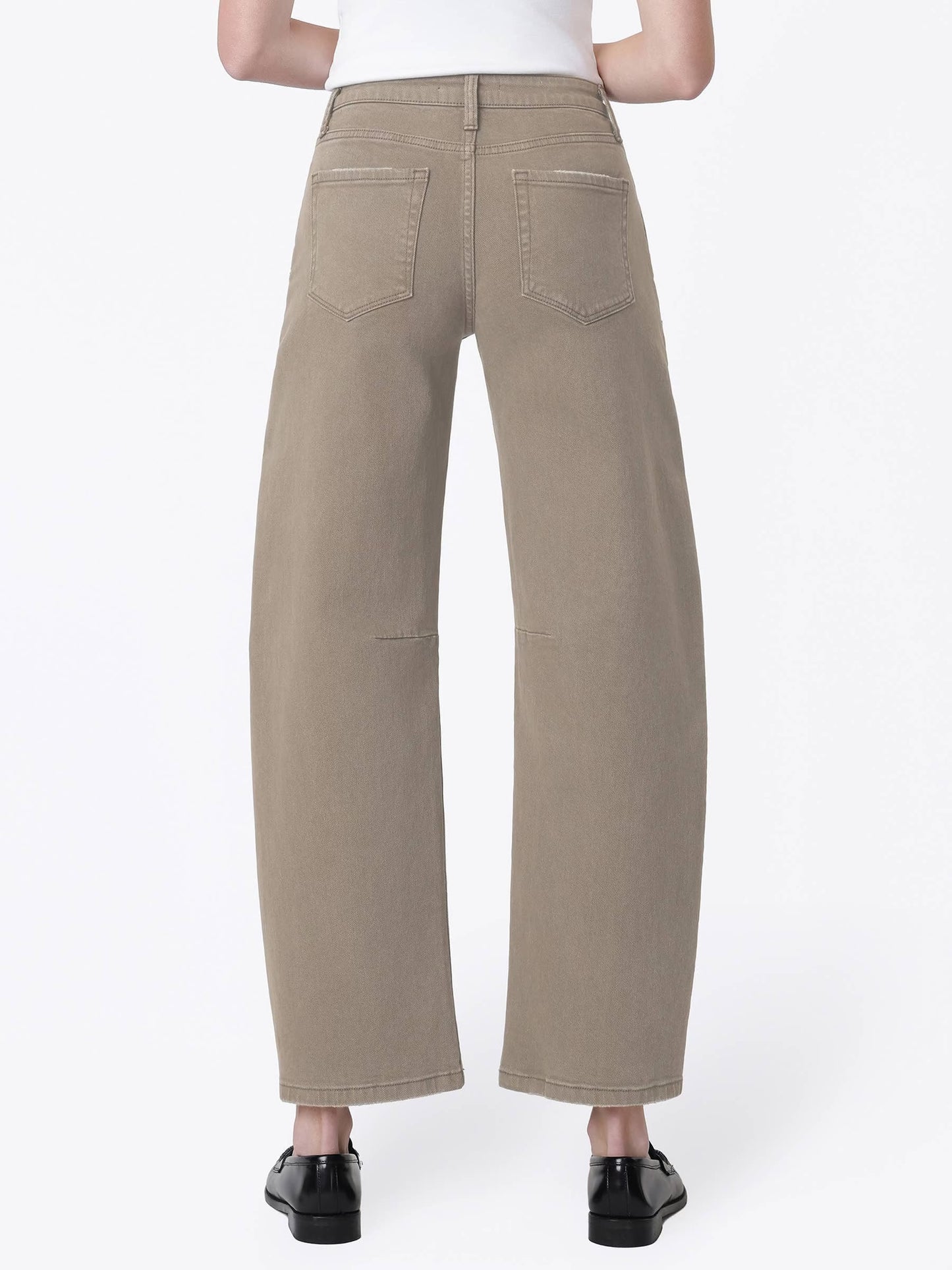 THE KATE BARREL LEG DENIM - dark taupe