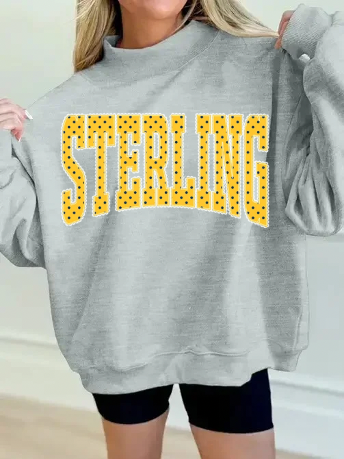 SCHOOL POLKA DOT REVERSIBLE MOCKNECK SWEATSHIRTS - Sterling preorder