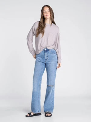 THE SUTTER PERFECT BASIC TOP - Heather taupe