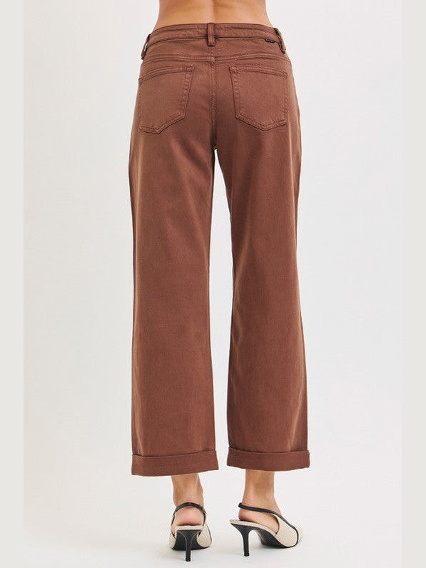THE BROOKE MID RISE TUMMY CONTROL DENIM - cocoa