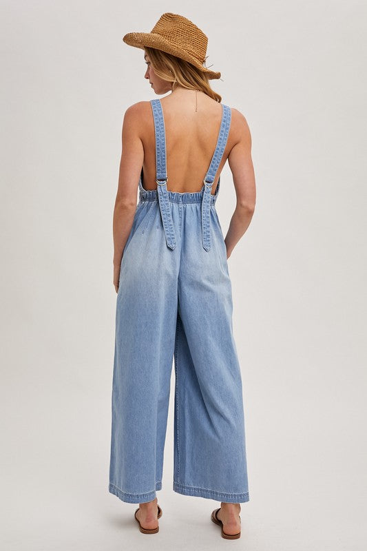THE KACEY WIDE LEG DENIM JUMPSUIT