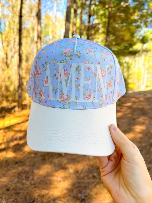 AMEN FLORAL TRUCKER HAT