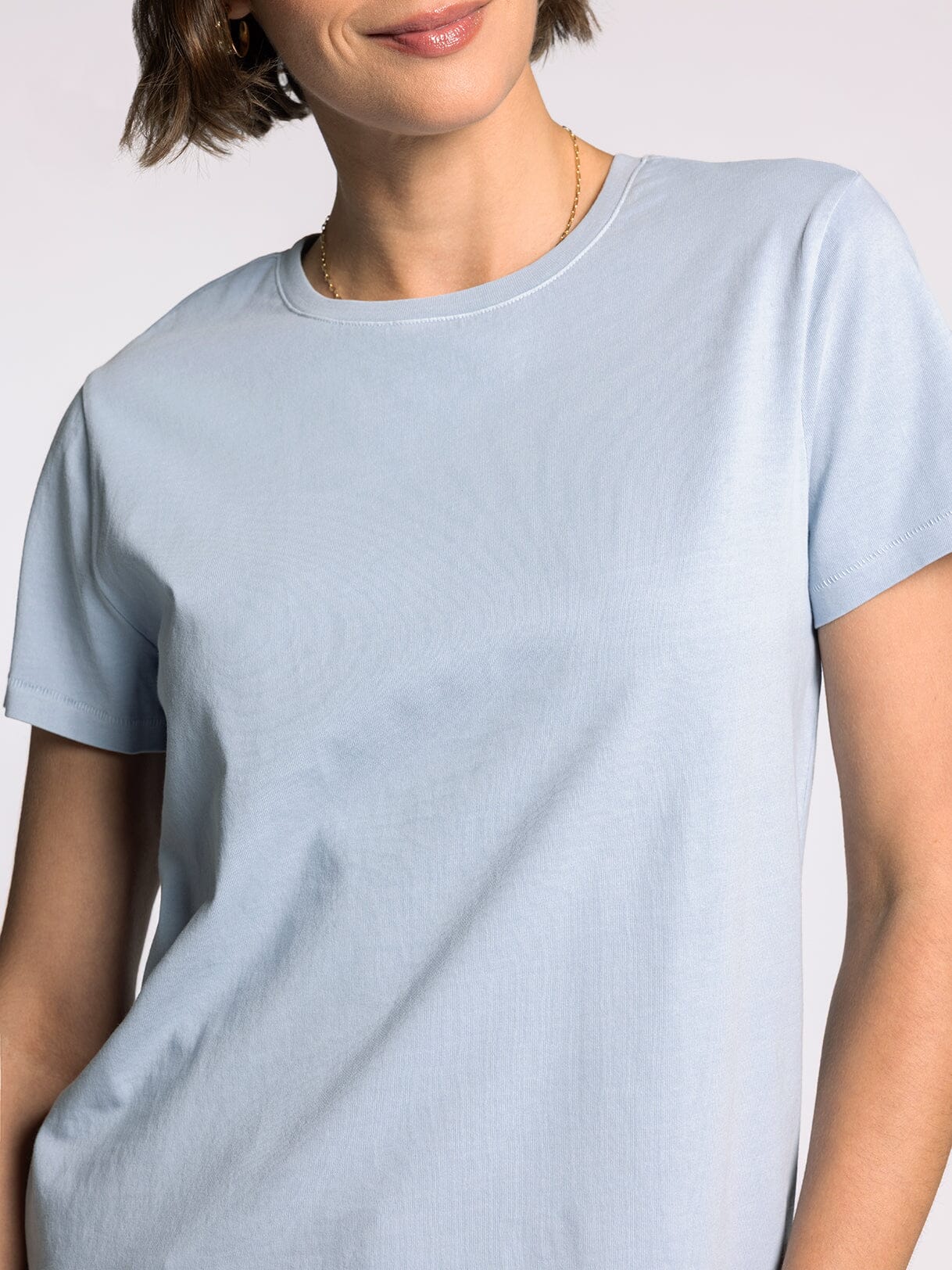 THE ASHER MINERAL WASH PERFECT TEE - powder blue