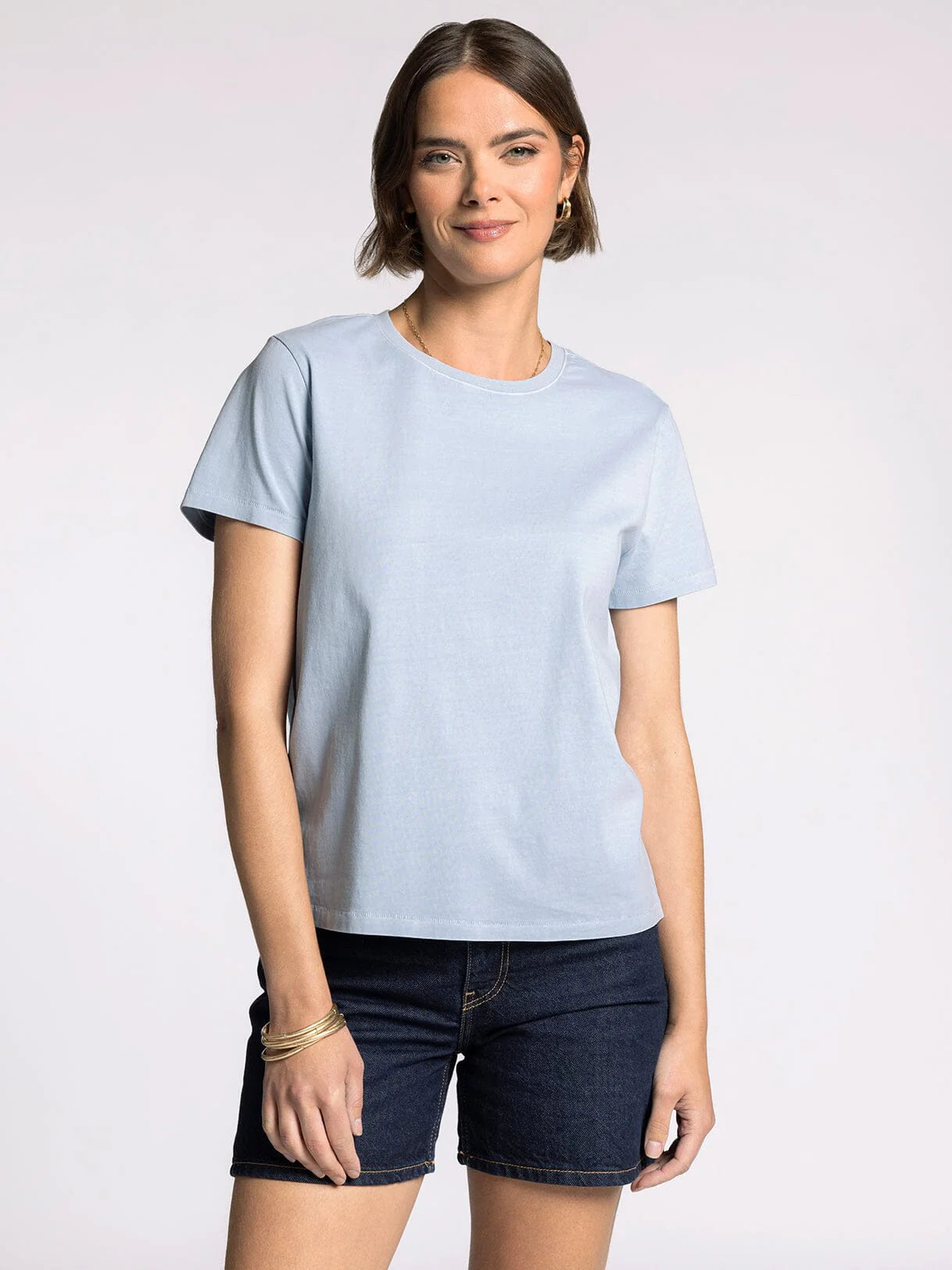 THE ASHER MINERAL WASH PERFECT TEE - powder blue