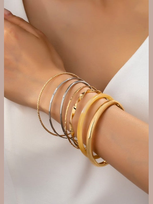 GOLD & ACRYLIC BANGLE BRACELETS