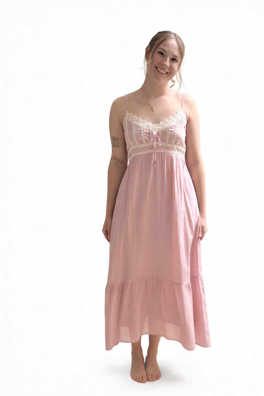 THE LEXY LACE MAXI DRESS - blush