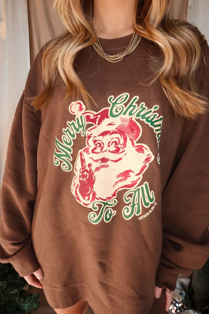 PREORDER VINTAGE SANTA GRAPHIC SWEATSHIRTS- brown