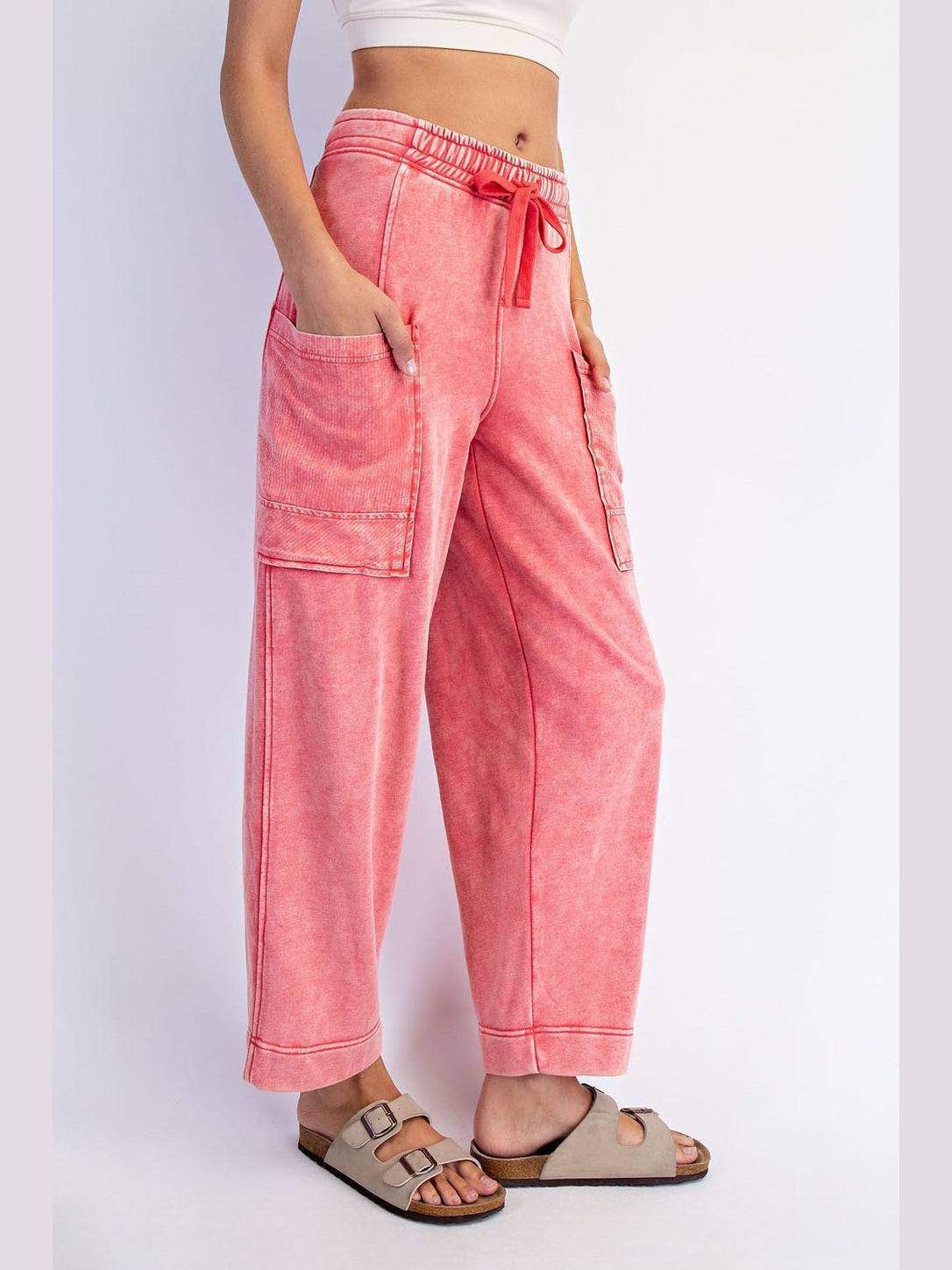 THE JACKIE MINERAL WASH CROPPED CARGO PANT - 3 colors