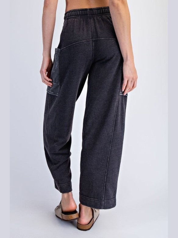 THE JACKIE MINERAL WASH CROPPED CARGO PANT - 3 colors